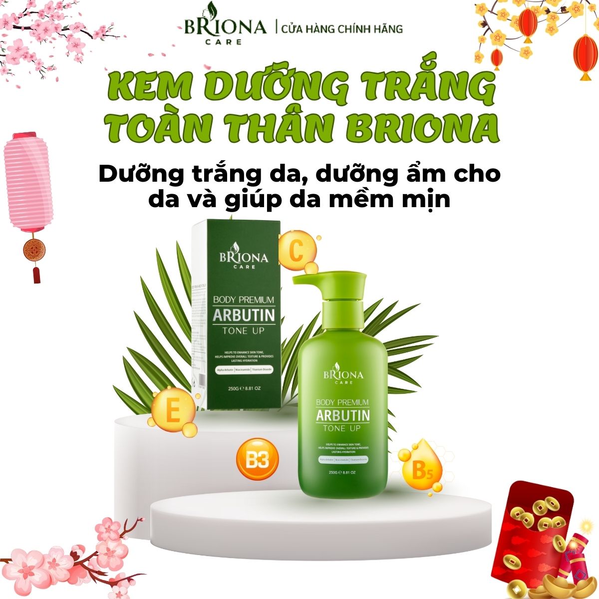 Kem Dưỡng Trắng Toàn Thân Briona dưỡng ẩm và giúp da mền diệu (250g)