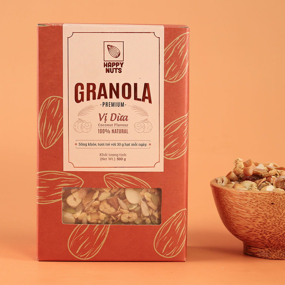 Granola Premium _ Vị Dừa HAPPY NUTS 500gr