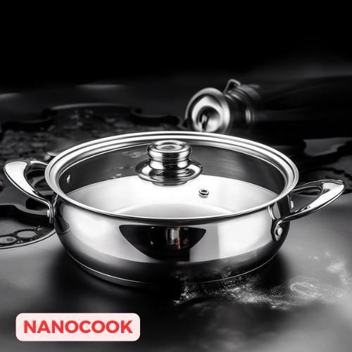 Nồi Lẩu 3 Đáy Nanocook HB-26LC1 (size 26cm) Tương thích với bếp từ
